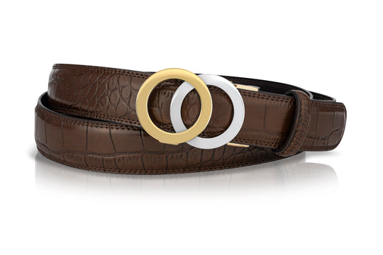 Women's Dual-Ring Leather Belt